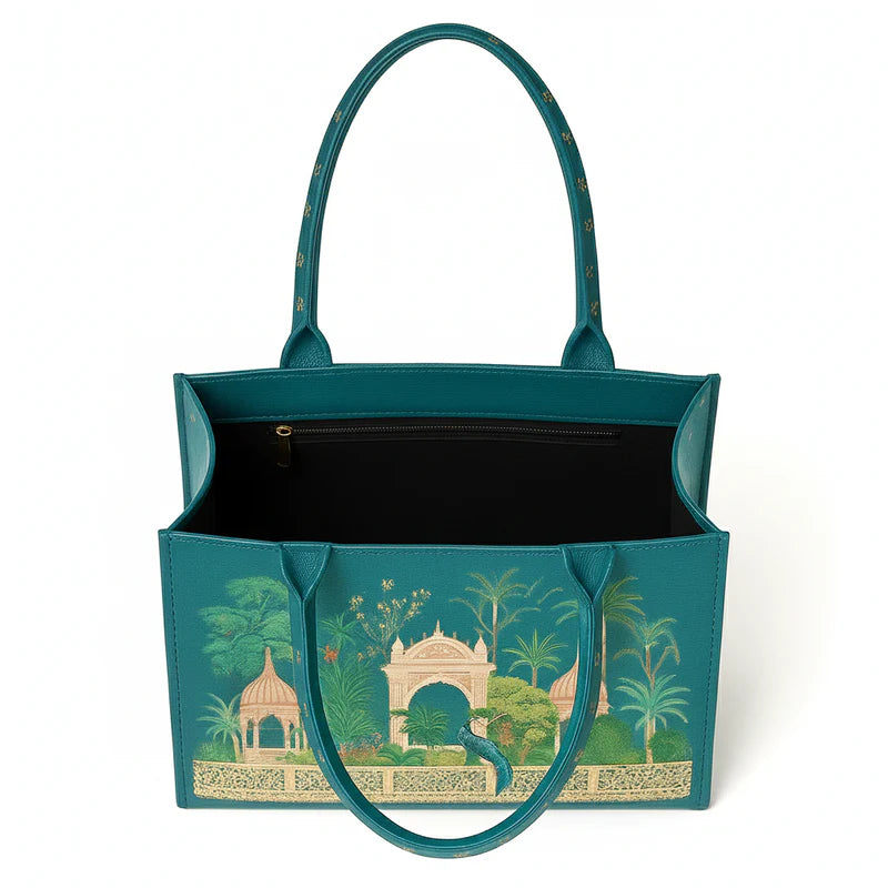 Royal Carry Mughal Peacock Mini Canvas Tote